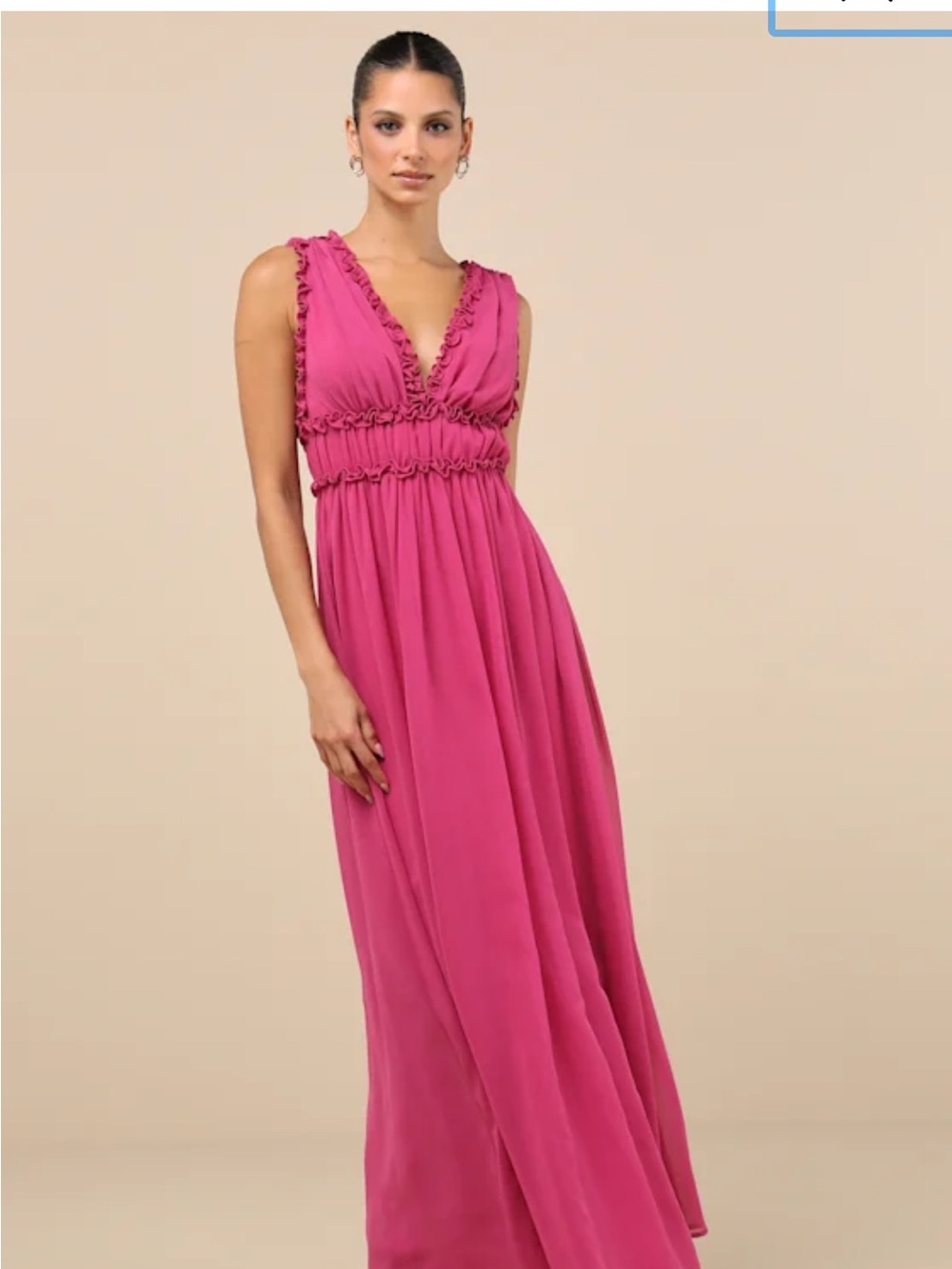 Sleeveless Lulus Helvia Rudflef V-Neck Fuchsia Maxi Dress